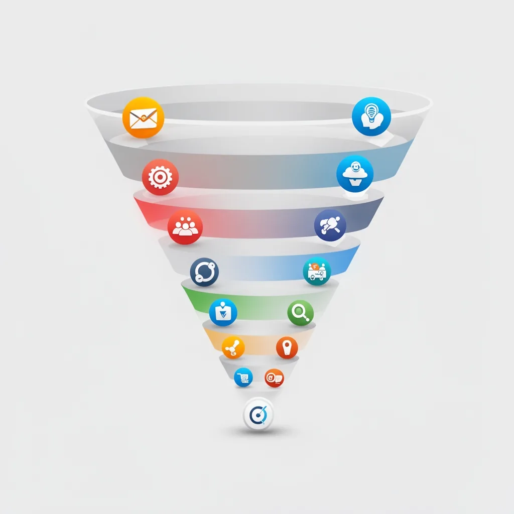diagram of an automated marketing funnel